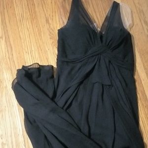 Black Gown Formal White Vera Wang from David's